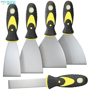 ראה יותר דוגמאות חינם 5 יחידות ערכת סכין מרק סכין מריטת צבע כלי לתיקון קיר גבס בוץ גבס גרידה