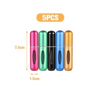 Flacon Pulvérisateur Cosmétique de Voyage Rechargeable et Recyclable 5 ml, Mini Vaporisateur de Parfum Portable en Cuir de Luxe
