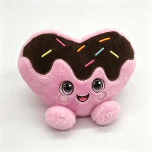 Peluche personnalisée en forme de donut cœur, peluche donut, peluche alimentaire, coussin en forme de cœur, animal en peluche dessert - Product Image 3