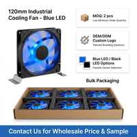 Ventilateur de refroidissement à cadre en aluminium 120x120x38mm AC 220V/240V, LED noire, double roulement à billes, connecteur 4 broches, 17dB(A), silencieux, pour boîtier d'ordinateur, 1.8W