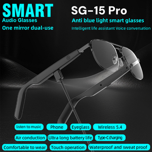 SG-15 <span class=keywords><strong>Pro</strong></span> thông minh Kính mát màu xanh ngăn chặn ánh sáng loa cho Tai nghe Bluetooth & mở tai âm thanh kính với Mic - Product Image 2