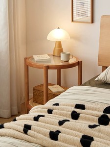 Modern Solid Wood Rattan Round <strong>Coffee</strong> <strong>Table</strong> with Rainbow Glass Top Minimalist Retro <strong>Walnut</strong> <strong>Coffee</strong> <strong>Table</strong> Living Room Furniture - Product Image 5