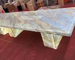 Yushi tùy chỉnh đèn nền màu xanh pha lê đá cẩm thạch bảng sang trọng nhà mờ Azul Cielo bảng - Product Image 4