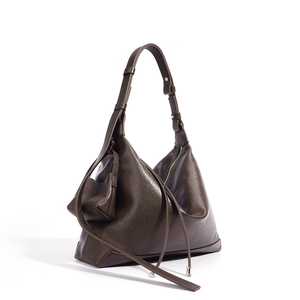 OEM-Anpassung Vollnarbiges Rindsleder Hobo Unterarm-Tasche Minimalistische Lässige Schultertasche, Große Kapazität Echtes Leder Handtasche - Product Image 2