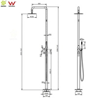 Douche extérieure autoportante certifiée Watermark, en acier inoxydable 316L de qualité marine, pour piscines, complexes hôteliers et villas côtières