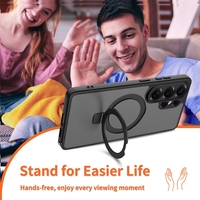 Nouvelle coque de téléphone portable magnétique translucide effet mat avec support de raquette pour S26 Ultra