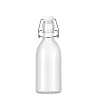 Classique Swing Top Cap 16oz Bouteille en verre transparent pour jus eau Kombucha vin bière brassage kéfir lait
