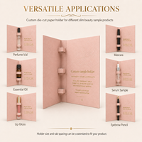Empaque de Cartulina Plegable y Troquelado Personalizado para Muestras de Belleza, Soporte de Papel para Brillo Labial, Rímel, Suero, Perfume, Muestras Cosméticas