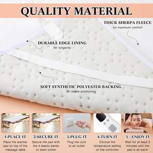 Coussins chauffants pour table de massage avec design matelassé 3 niveaux de chaleur et protection contre la surchauffe lavables pour lit de massage et spa - Product Image 5