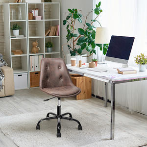 Chaise de bureau moderne en cuir PU, siège large, design ergonomique, pivotant à 360 degrés, hauteur réglable, confortable pour le bureau à domicile - Product Image 5