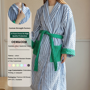Albornoces <span class=keywords><strong>de</strong></span> Tela <span class=keywords><strong>de</strong></span> Rizo Personalizados Directo <span class=keywords><strong>de</strong></span> Fábrica, Ropa <span class=keywords><strong>de</strong></span> Dormir <span class=keywords><strong>de</strong></span> Algodón Teñido para <span class=keywords><strong>Mujer</strong></span>, Camisón, <span class=keywords><strong>Bata</strong></span> <span class=keywords><strong>de</strong></span> Baño, Venta al por Mayor Personalizada para <span class=keywords><strong>Mujer</strong></span> - Product Image 2