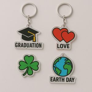 Porte-clés en acrylique de luxe avec finition dorée, impression de logo personnalisée, vente en gros en vrac, cadeaux personnalisés haut de gamme directement de l'usine - Product Image 2