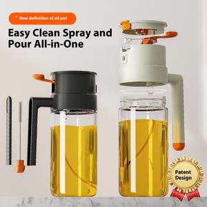 2025 bottiglia di olio d'oliva, spruzzatore di olio d'oliva <span class=keywords><strong>in</strong></span> <span class=keywords><strong>vetro</strong></span> da 22 once, spruzzatura uniforme 2-<span class=keywords><strong>in</strong></span>-1, con controllo delle porzioni e beccuccio di versamento dell'olio - Product Image 2