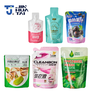 Tự động nước trái cây Spout Pouch gói <span class=keywords><strong>doypack</strong></span> đóng gói ngang chất lỏng xà phòng dán đứng lên PREMADE Túi điền máy đóng gói - Product Image 4