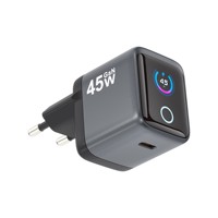 Pengisi Daya GaN PD 45W AI Display Mini USB-C Pengisi Daya Cepat dengan Layar Digital Pintar