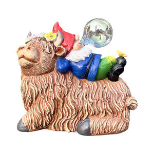 Lámpara Solar Decorativa de Resina para Jardín, Patio, Diseño de Vaca de las Tierras Altas, Elfo, <span class=keywords><strong>Duende</strong></span>, Burbuja - Product Image 5