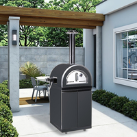 Four à pizza au gaz moderne de luxe de 25 pouces, double combustible, gaz naturel GPL 4,5 kW/15350 BTU, en acier inoxydable, pour extérieur