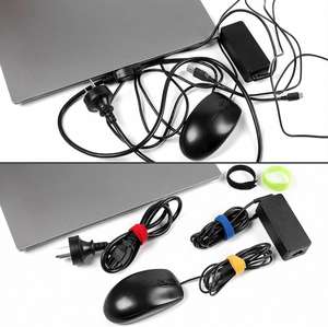 Bridas para cables de colores surtidos, disponibles para OEM, paquete de 100 unidades, ecológicas, autoadhesivas, de nailon con gancho y bucle para agrupar cables - Product Image 5