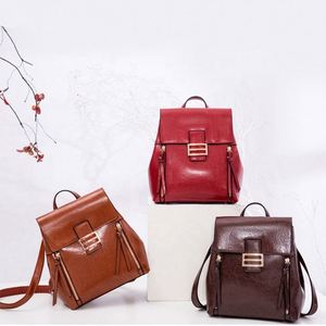 <b>Ladies</b> Genuine Leather Shoulder Bag Multi Function Fashion Women Handbag Casual <b>Backpack</b> - Product Image 1