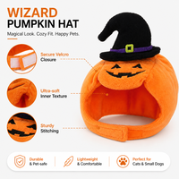 En gros, Accessoires de festival pour animaux de compagnie : Chapeau de chat d'Halloween fantaisie en tissu d'hiver, motif citrouille, pour chaton mignon