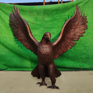 Scultura d'arte 3D personalizzata a grandezza naturale per esterni, aquila/gufo intagliata con stampa digitale in metallo bronzo per decorazione domestica a tema animale - Product Image 1