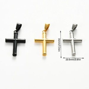 Colgante de Cruz Simple y Moderno para Collar, Unisex, Acero Inoxidable, Dorado y Negro, Estilo Hip Hop, Colgante de Crucifijo, Joyería que Nunca se Desvanece, Regalo - Product Image 2