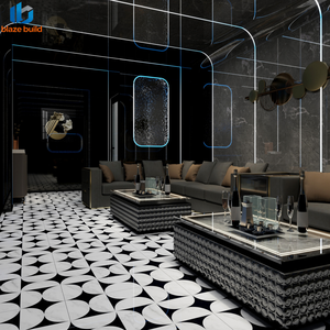 Piastrelle in Porcellana Lucida Effetto Marmo <span class=keywords><strong>Bianco</strong></span> e Nero 800x800 per Pavimentazione Commerciale <span class=keywords><strong>di</strong></span> KTV e Club - Product Image 2