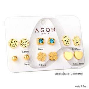 New <b>Fashion</b> 18K Gold Plated Trendy Small <b>Earrings</b> Set Hypoallergenic Kids Girls Stainless Steel Jewelry Cute Tiny <b>Stud</b> <b>Earrings</b> - Product Image 3