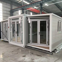 Maison préfabriquée en conteneur pliable de 20 pieds/40 pieds, 2 chambres, appartement pliable avec salle de bain et cuisine