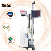 Mesin cetak kabel pipa PVC HDPE PPR PE, mesin tanda ukir Laser terbang Online UV serat Co2 20W 30W 50W