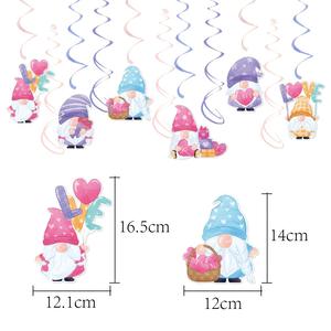 Set de Decoración para Fiesta de Gnomos de San Valentín con Pancarta de Amor, Bandera para Pastel y Adornos Colgantes en Espiral para Suministros de Aniversario de Bodas - Product Image 3