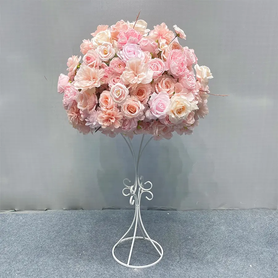 Китайский поставщик, Шелковая Роза, цветок, шар, ткань, искусственные цветы, цветок, шар, Свадебный центральный элемент