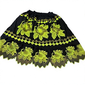 Fashion Hawaiian Islander Guam Micronesia Design 100% Cotton Printed Breathable Empire Waist Knee-Length Casual Beach Skirt for - Product Image 1