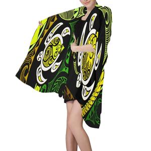 Venta al por mayor último diseño Sarong bufanda estampado <span class=keywords><strong>leopardo</strong></span> Plaid playa vestido para mujeres isla maorí tatuaje estilo hecho poliéster - Product Image 4