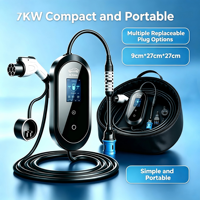 Kit de chargeur EV portable 7KW avec prises remplaçables Shipestrive Type 2 EU Schuko / UK 13A / US NEMA / CH, contrôle par application Bluetooth
