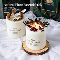 Bougie artisanale en cire de soja style forêt avec parfum de fleur éternelle - Design moderne - Coffret cadeau pour Noël, anniversaire, fêtes