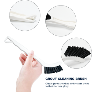 Cepillo de limpieza de ventanas para el hogar, herramienta de limpieza de huecos de pista de ranura, cepillo de limpieza profunda para lechada de azulejos - Product Image 3