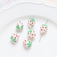Nouveauté 2025 Populaire Perles en Verre Soufflé Assorties, Motifs Fruits (Fraise, Baies), Peintes à la Main, Perles en Vrac pour Bijoux DIY, Perles Centrales en Gros