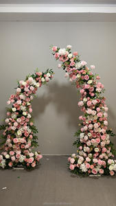 Розовая арка в форме рога для оформления витрин, используемая в качестве фонового декора для зоны встречи гостей на свадьбе. - Product Image 6