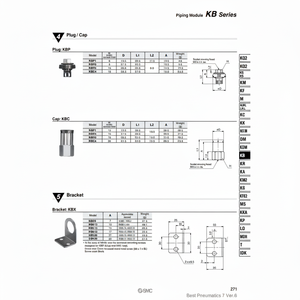 Module de tuyauterie SMC Pneumatics KBC4 Pièces pneumatiques de haute qualité - Product Image 1