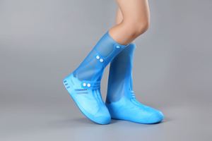 Botas de Lluvia de Caña Alta para las Cuatro Estaciones, con Suela Suave Antideslizante e Impermeables, Cubrebotas y Calcetines Integrados - Product Image 3