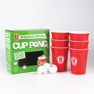 Bia <span class=keywords><strong>Pong</strong></span> cup Set với Funny thách thức, 20 tái sử dụng màu đỏ ly & 6 ping <span class=keywords><strong>pong</strong></span> Balls - Product Image 2