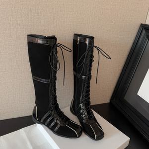 Botas de media pantorrilla ajustadas, modernas y versátiles para mujer, para otoño e invierno, con tacones gruesos. - Product Image 2