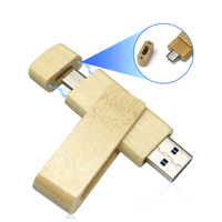 Pendrive de Madera Tipo-C 2.0 de 8GB, 16GB, Memoria USB-C de 32GB, 64GB