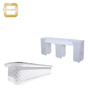 Table de station de manucure en marbre blanc fournisseur de collection d'ongles de manucure pour salon de manucure meubles de spa de bar à ongles