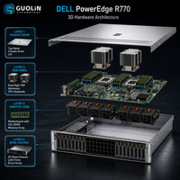 Server Dell R770 PowerEdge 2U Dual Socket Intel Xeon 6 DDR5 6400MT/s PCIe 5.0 iDRAC9 Server Cloud Pusat Data Kepadatan Tinggi