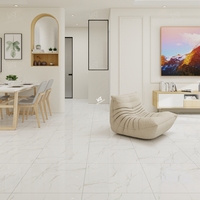 Carreaux de sol en porcelaine polie effet marbre blanc brillant, prix le plus bas, OEM Chine Foshan, 60 x 60 cm, 600 x 600 pour salon