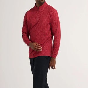 Camisetas de golf con cremallera de un cuarto para hombre, elásticas, personalizadas, con estampado, de manga larga, estilo urbano, en oferta - Product Image 2