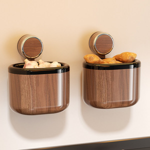 Wall Mounted Suction <b>Storage</b> <b>Box</b> Round Food Container For Garlic Ginger <b>Kitchen</b> Punch Free Lacquered Finish - Product Image 4