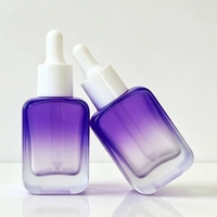 Flacon compte-gouttes en verre transparent de 30 ml à épaule plate, personnalisable avec logo, pour huile capillaire, sérum, gouttes pour les yeux et soins de la peau, recyclable